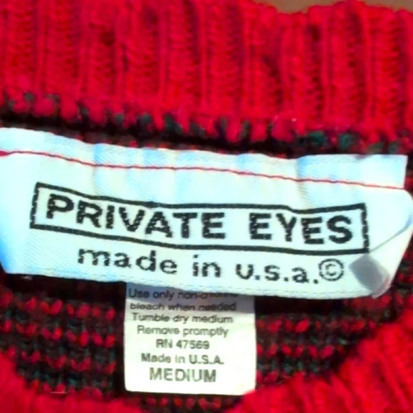 Vintage - Made in USA Ugly Christmas Sweater With Wreaths, Cottages and Trees 🎄 - Picture 2 of 5